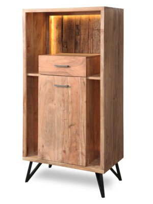 HUDSON Highboard 1 Tür / 1 Schublade / 2 Ablagen / Licht soft-close WOLF MÖBEL