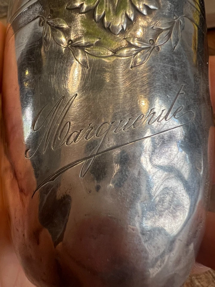 Timbale & Gobelet Argent Massif Poinçon Minerve Silver Cup N 12 - Photo 3/4