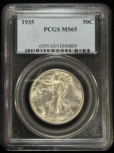 1935 Walking Liberty Silver Half Dollar - PCGS MS 65 - Nice Original Gem