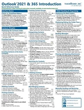 Outlook 2021 & 365 Training Guide Quick Reference Card Cheat Sheet Instructions