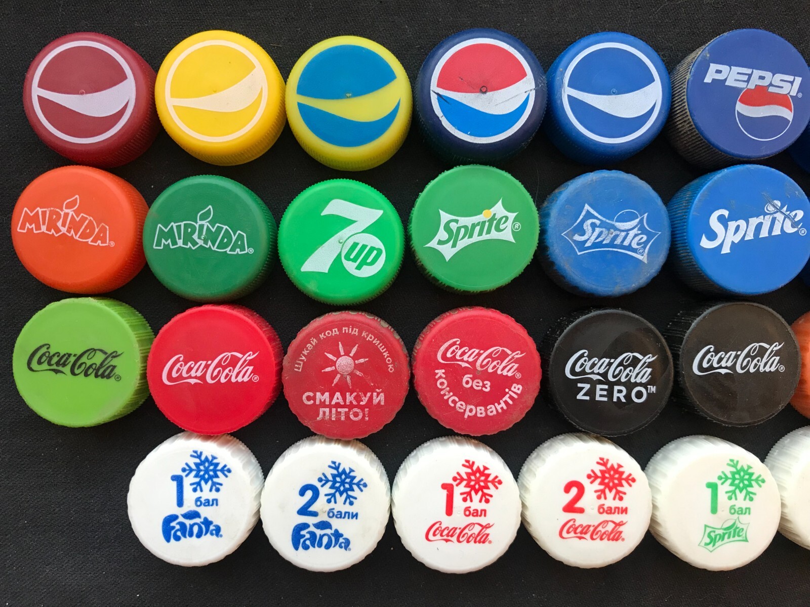 Lot of 34 Ukraine Plastic ColaPepsiFantaMirindaSpriteSchweppes