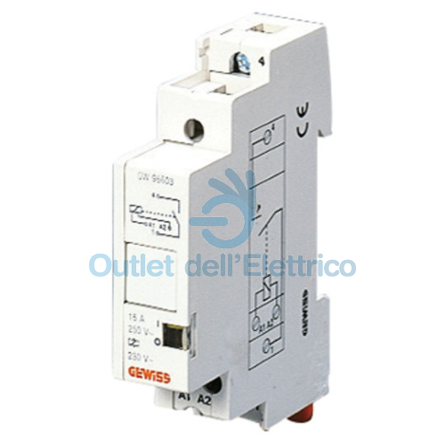 GEWISS RELE' MONOSTABILE 1NA+1NC 16A 230V GW96608 ACCESSORI