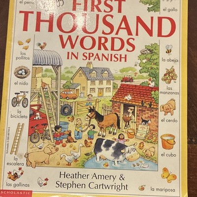 Scholastic Usborne First Thousand Words in Spanish Vocabulary Book Revised Edit 