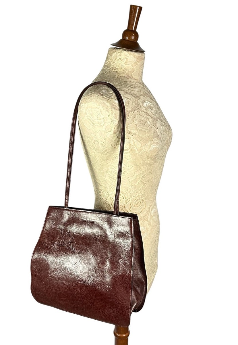 Pelle Studio Brown Wilson Leather Purse Bag Tote Double Strap