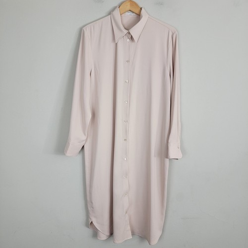 Aritzia Babaton Sz L Natasha Belted Shirt Dress Collared Preppy Long Sleeve - Picture 1 of 12