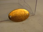 HERTER'S DECOY CO. RARE STORE BRASS IDENTIFICATION PLATE, DECOYS, PINBACK — photo 1