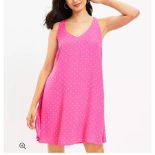 LOFT dotted criss cross back swing dress NWT size L