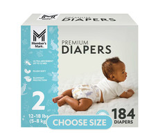 Member's Mark Premium Baby Diapers, Size 2 12-18 Lbs , 184 Count