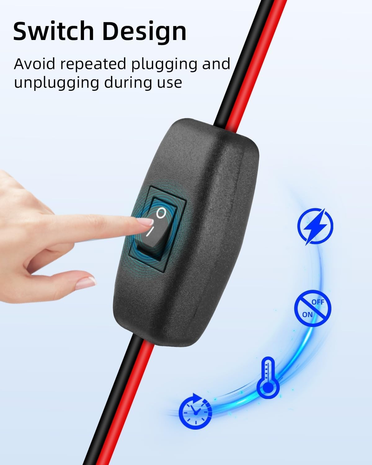 12V 24V Cigarette Lighter Male Plug to Socket Power Cable, 16 AWG 0.6M/2FT