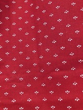 Cotton Fabric Tiny White Petals Flower on Red 1 Yard x 44" Width