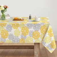 Blumen Gelb Dahlien Herbst Tischdecke 140X110 Cm, Saisonnal Fall Fleckschutz Tis