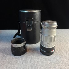 Leitz Wetzlar Elmarit 90mm f2.8 Lens Silver Leica M Mount 1st Gen  IUFOO Hood