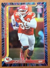 2025 Chris Jones Topps Chrome Football Radiating Refractor Chiefs