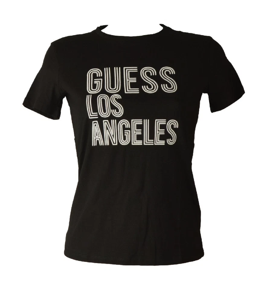GUESS Damen T-Shirt, kurzärmlig, Rundhalsausschnitt mit aufgedrucktem Logo, rein - Bild 1 von 1