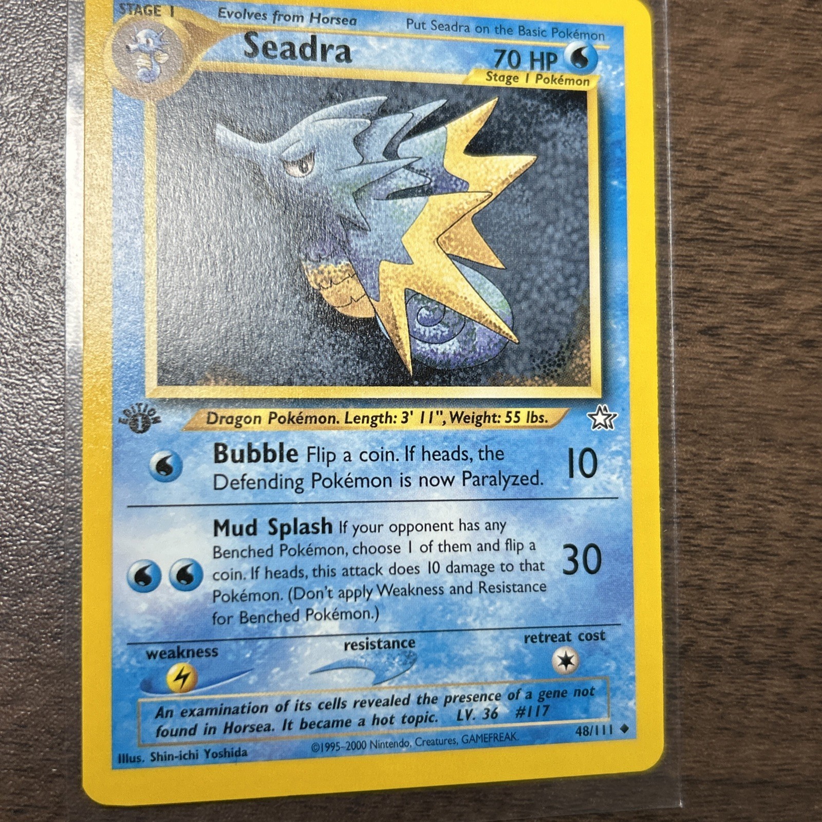 1st Edition Seadra 48/111 - NM Near Mint Non Holo - Neo Genesis Pokemon Card