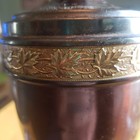 Hollywood Regency Globe Antique Table Lamp, Brass Onyx Gilt Golden Leaves, Works — photo 8