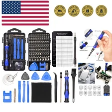 Precision Magnetic Screwdriver Set 124-Piece Electronics Tool Kit with 101 Bi...