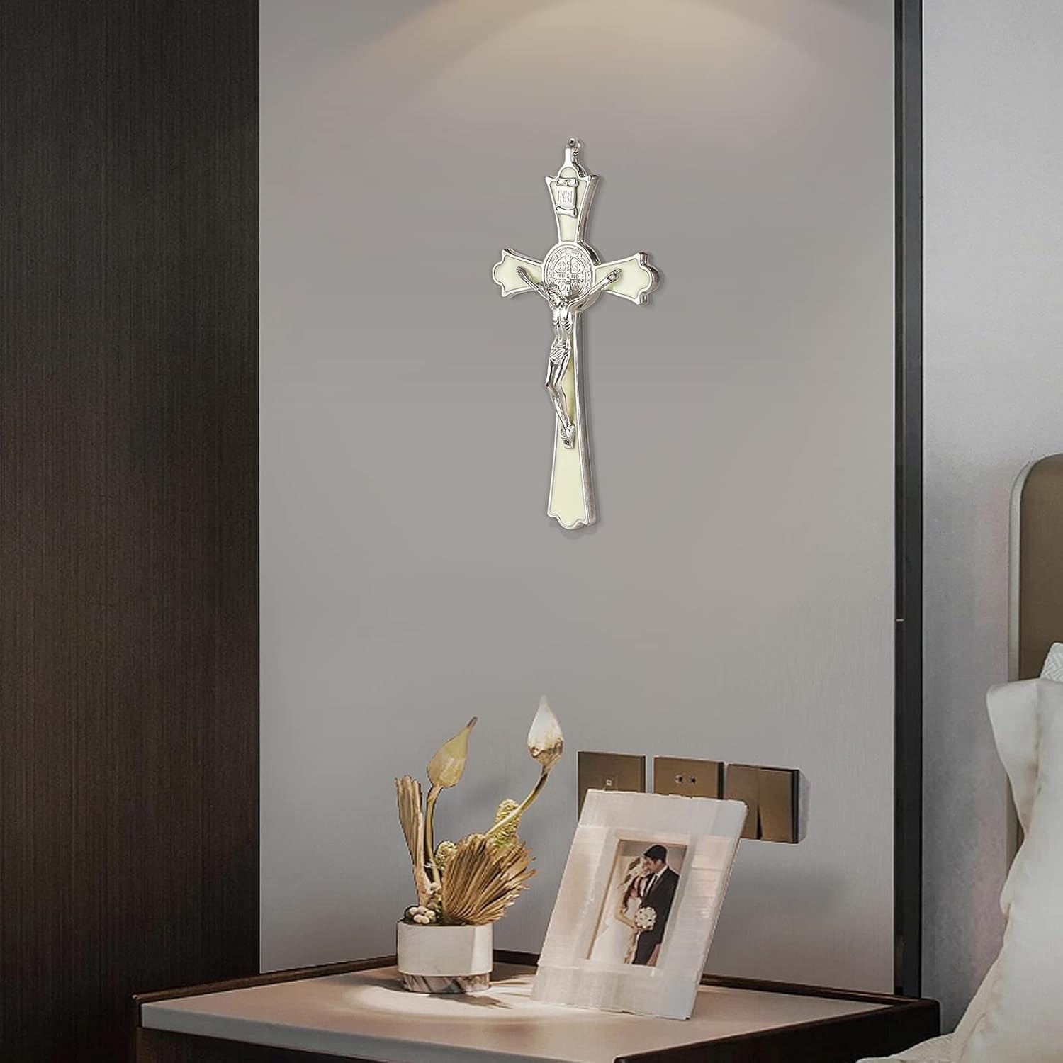 Saint Benedict Enamel Crucifix - Crucifix Wall Cross Metal Wall Art-8 Inch Cr...