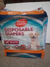 Disposable Dog Diapers Simple Solution (30 count) Large XL Waist 18’’-27’’