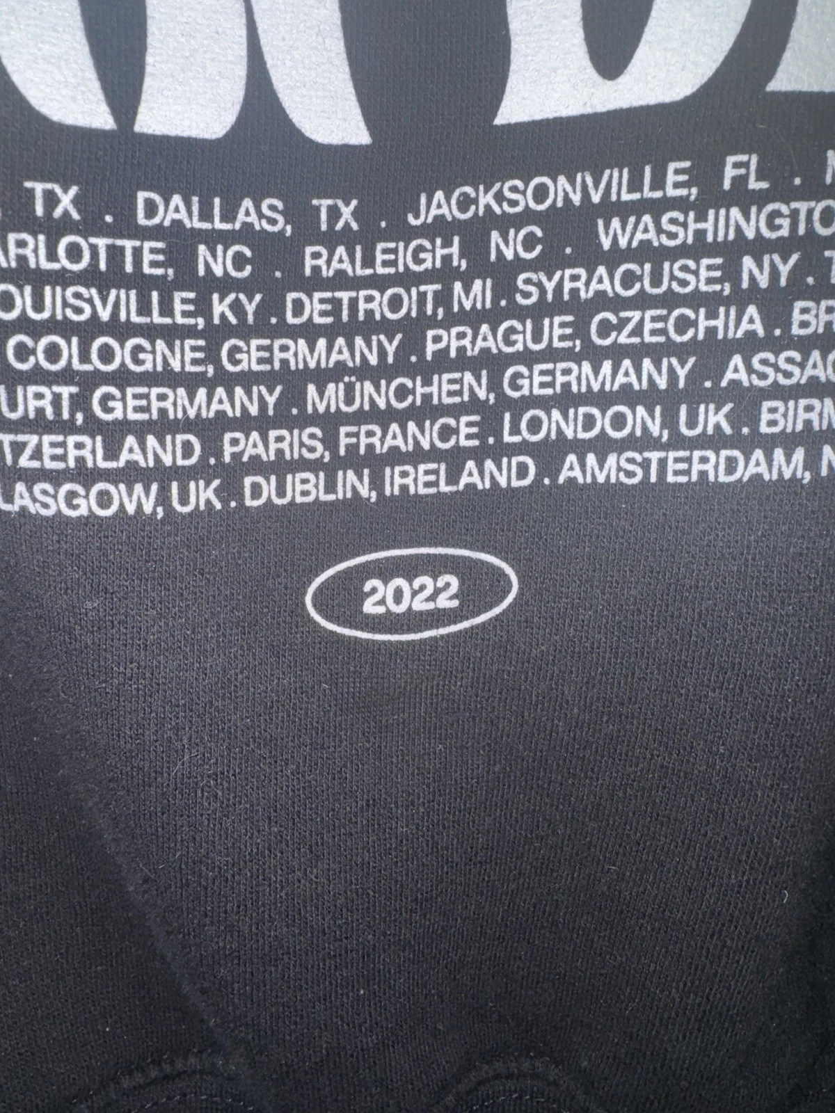 Felpa con cappuccio Iann Dior 2022 tour concerto merch taglia large indossata una volta