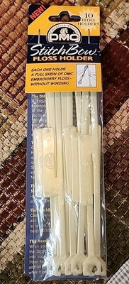 DMC StitchBow  Floss Holders - 10-Pack - Holds  Full Skein Without Winding NIB