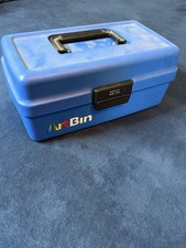Vintage ArtBin by Flambeau Art Supply Storage Bin Box 8199 Blue Double Tray USA