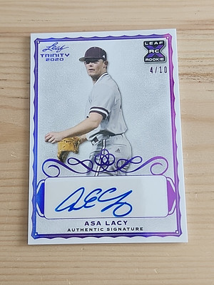 2020 Leaf Ultimate Draft Purple Spectrum #4/10 Asa Lacy #BA-AL1 Auto Autograph 