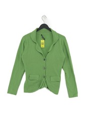 Woolovers Women's Cardigan M Green Cashmere with Other V-Neck Cardigan