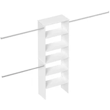 25.5 In. White Walk-In Modular Wood Closet Organizer Tower System with 5-Shelves