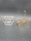 VINTAGE MCM ANCHOR HOCKING ZODIAC CHIP & DIP, DIP BOWL & BRACE ONLY