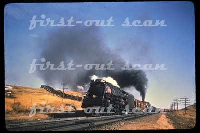 R DUPLICATE SLIDE - Union Pacific UP 3942 STEAM Action at Granite Canyon WY