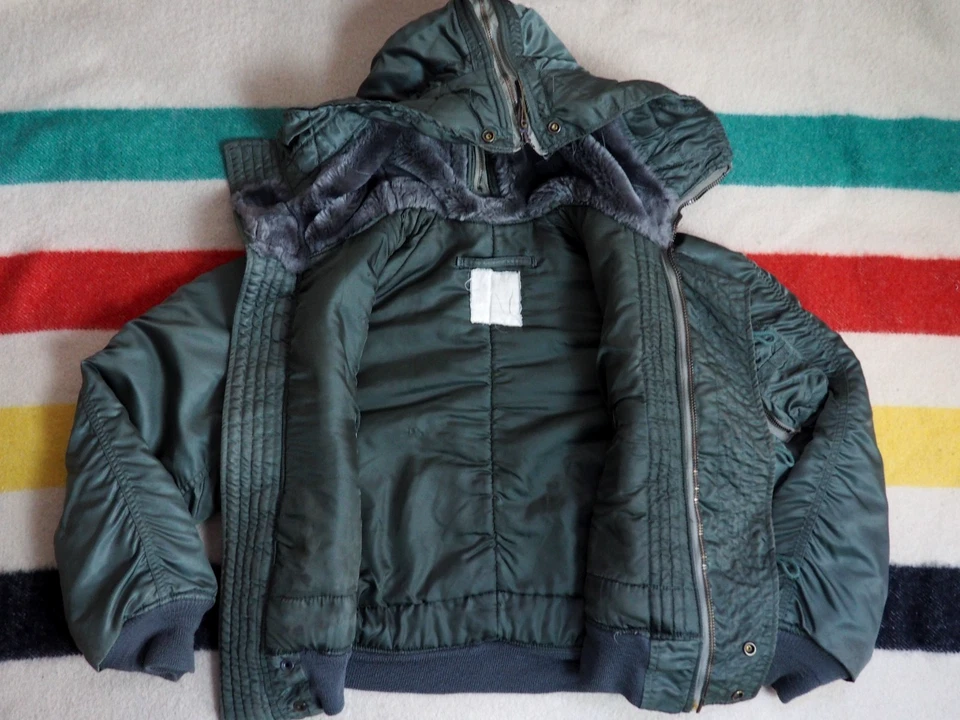 Chaqueta de bombardero de colección años 60 70 N-2B OG verde oliva vuelo militar ejército de la USAF para hombre M Foto 2 de 4