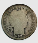1892-O BARBER LIBERTY HEAD DIME / 90% SILVER US COIN - CIRCULATED