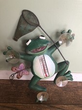 Frog Thermometer Indoor Outdoor Window Suction Cups Whimsical Garden Temp Gauge Frog Thermometer Indoor Outdoor Window Suction Cups Whimsical Garden Temp Gauge