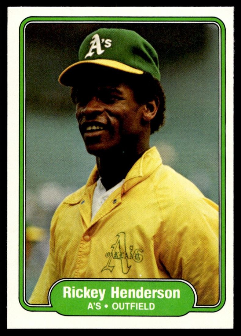 1982 Fleer Rickey Henderson Oakland Athletics #92 B A62