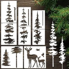 Large Pine Tree Stencils for Painting on Wood Fence Giant Wall Stencils Reusable