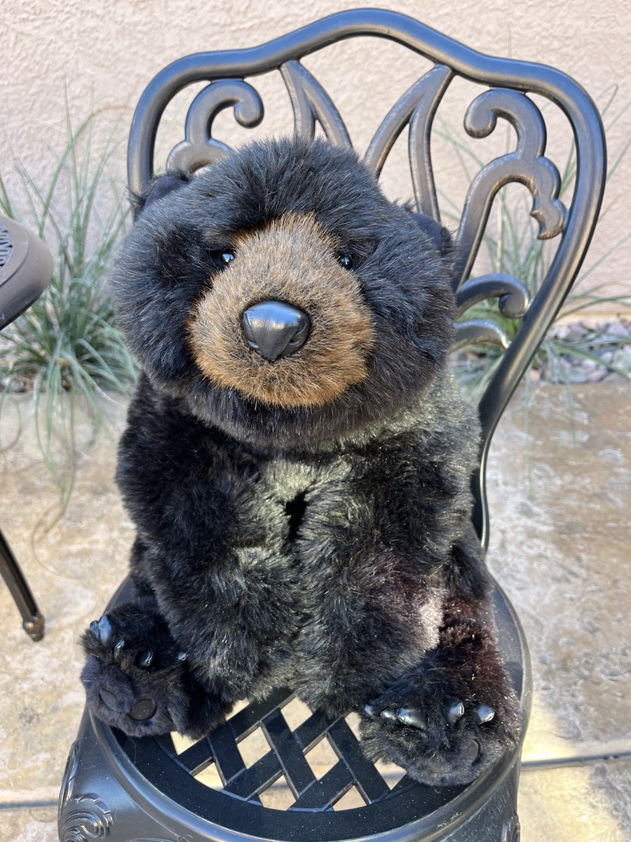 DITZ Designs Vintage Plush Weighted Bear Hugs Stuffed Animal Black