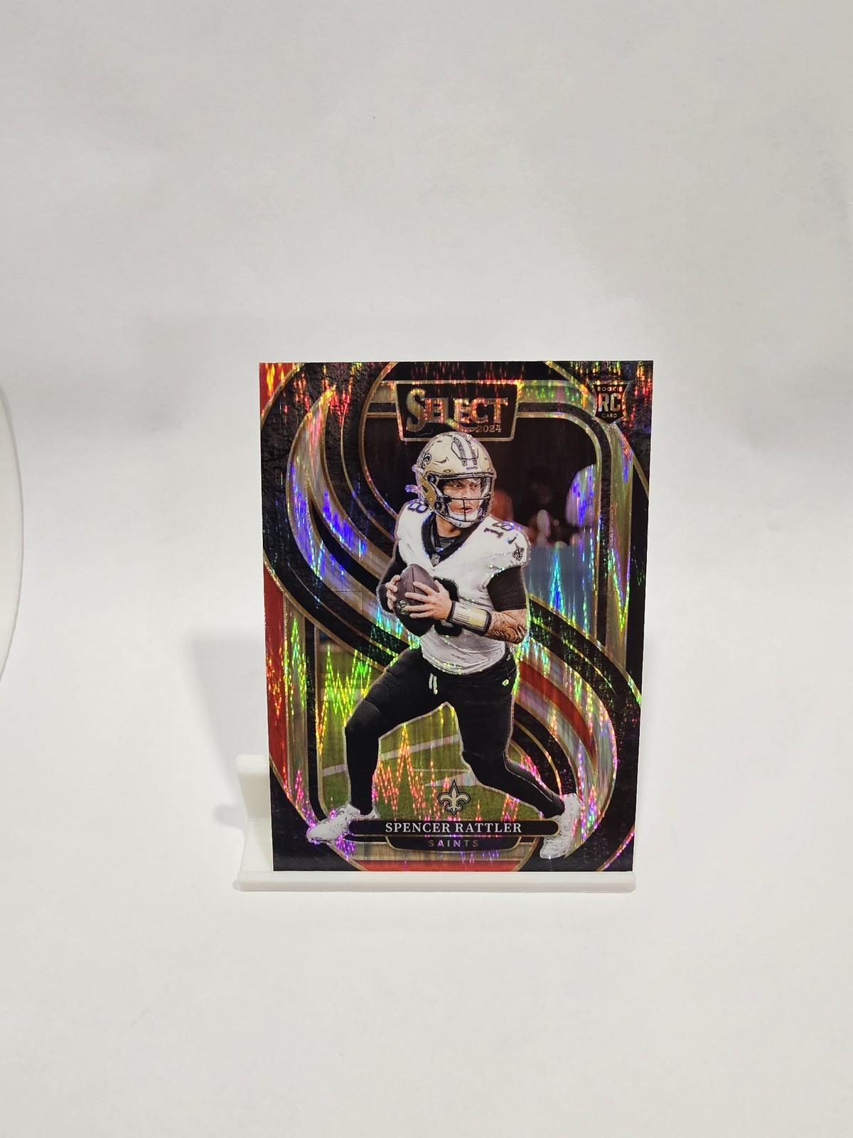 2024 Panini Select #130 Spencer Rattler Black & Red Prizm Shock