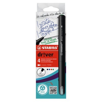Stabilo Fineliner dr!ver F sort 4St