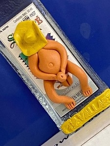Vtg*MEXICAN MAN on Glass Tequila Bottle*Clay Figure*Funny*New