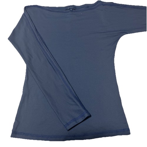 Vintage Walter De Virgiliis Made in Italy Navy Blue Long Sleeve Top Y2K Stretch