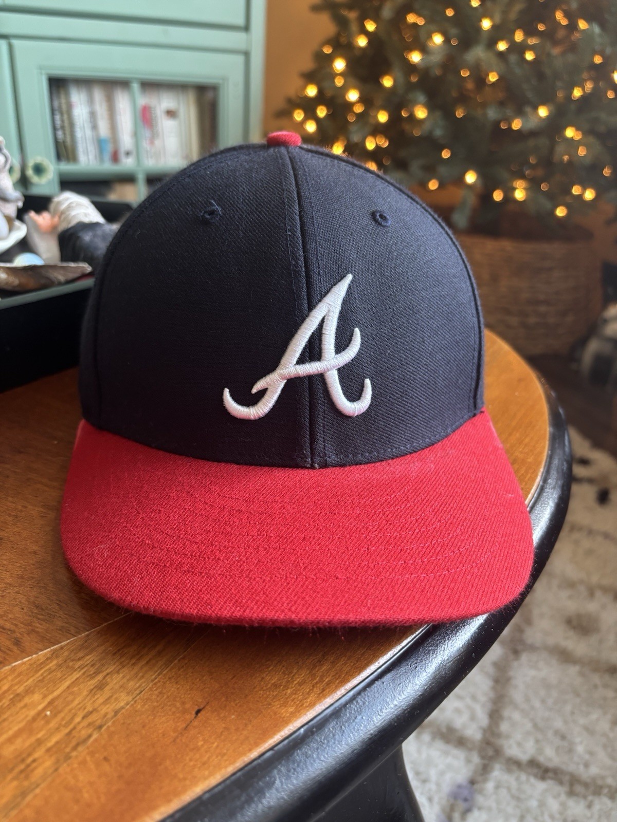 47 Brand Adult Atlanta Braves Clean Up Hat Cap One Size Adjustable Blue / Red