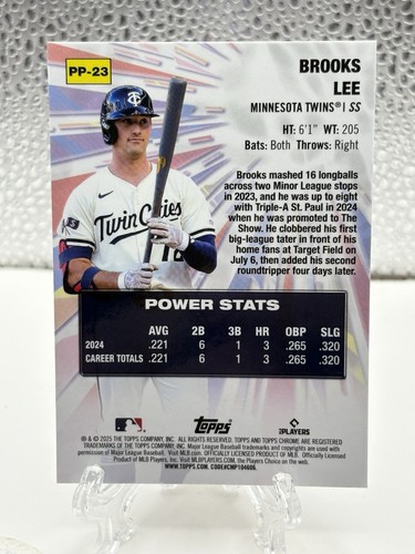 2025 Topps Chrome Brooks Lee Power Players #PP-23 (RC) - Picture 2 of 2