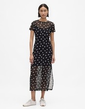 Gap Polka Dot Mesh Maxi Dress Size Tall S NWT