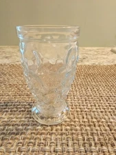 Vintage Small Thumbprint Juice Glass Footed 