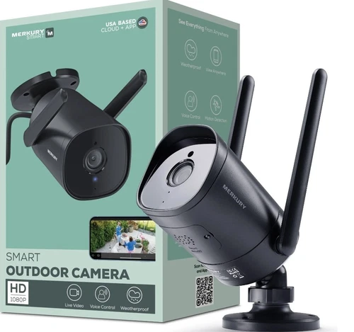 Merkury Smart 1080P Smart Outdoor Security Camera - Weatherproof -