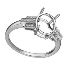 925 Sterling Silver 14x9mm Oval Cut Semi Mount Ring Rectangle Halo Cocktail Ring