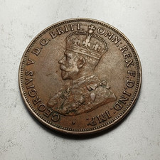 1929 Australia Penny - Bronze Coin - Indian Obverse - George V