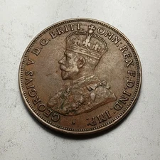 1929 Australia Penny - Bronze Coin - Indian Obverse - George V