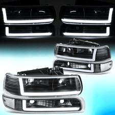 For 1999-2006 Silverado Suburban Tahoe Led Switchback Headlights Black Clear For 1999-2006 Silverado Suburban Tahoe Led Switchback Headlights Black Clear